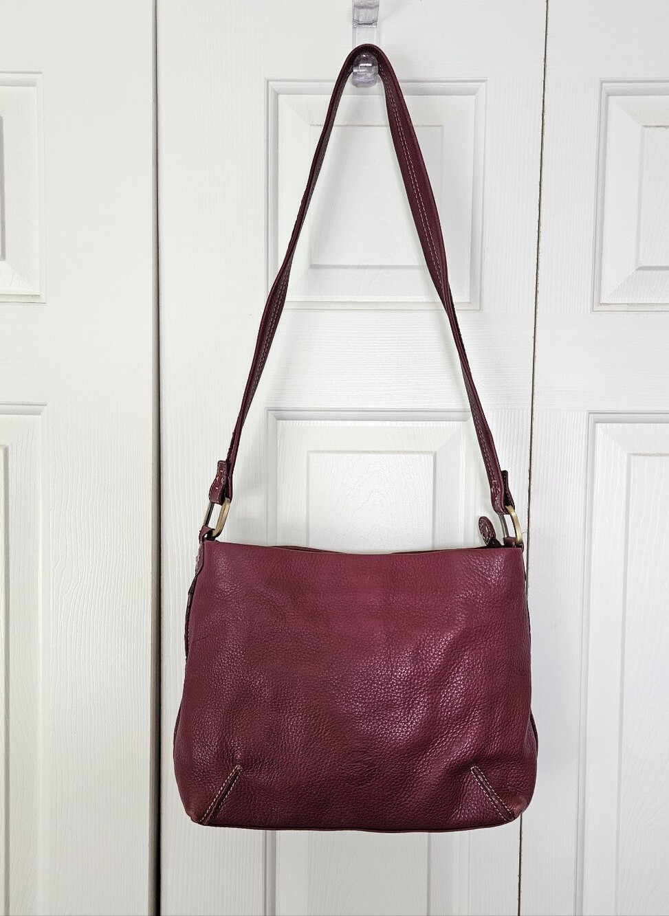 Stone Mountain Burgandy Pebbled Shoulder Bag